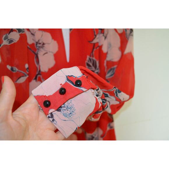 Anthropologie Exquise Floral Tiered Mock-Neck Maxi Dress Size X Small - Picture 8 of 11